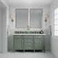 James Martin Vanities Brittany 60" Double Bathroom Vanity in Smokey Celadon with 3 cm White Zeus Quartz Top and Rectangular Sinks, , large