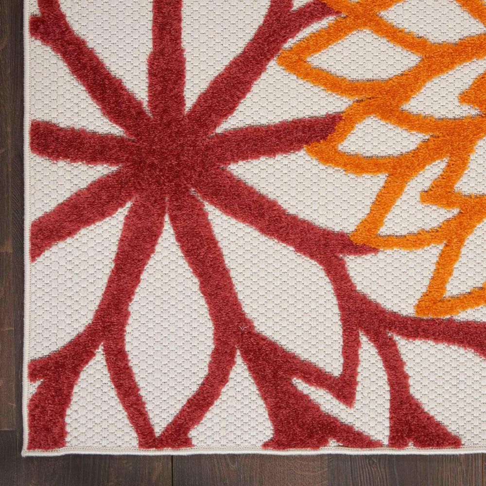 Nourison Aloha Tropical 5&#39;3&quot; x 7&#39;5&quot; Red and Multicolor Indoor/Outdoor Area Rug, , large