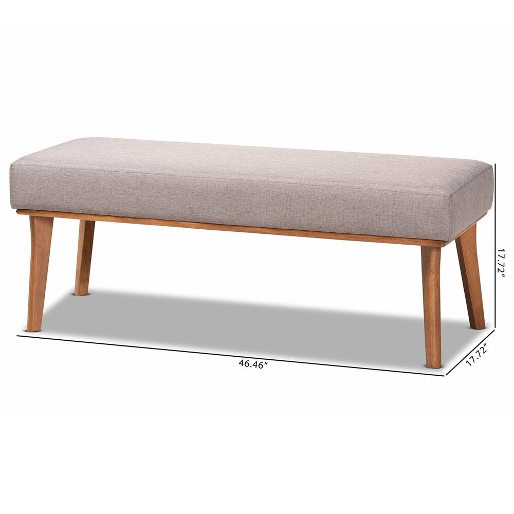 Baxton Studio Odessa Dining Bench in Walnut Brown, , large
