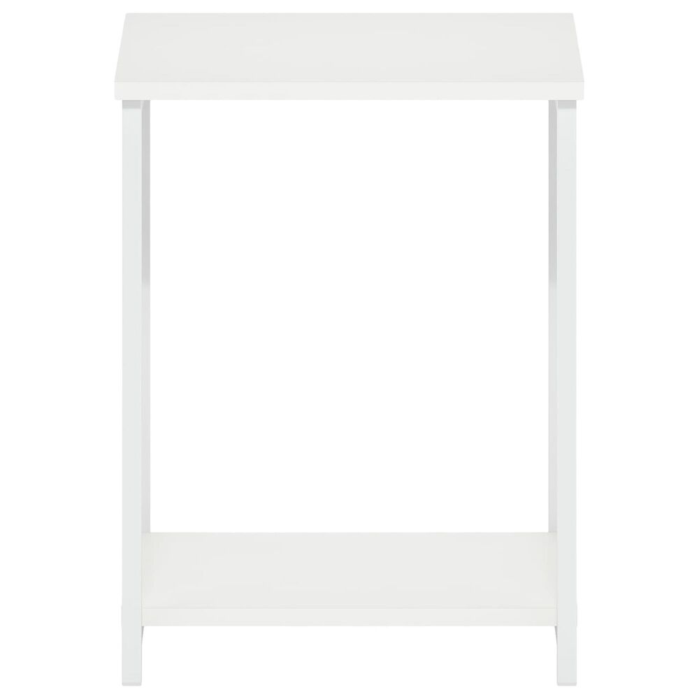 HOMLUX 2-Tier End Table with Open Shelf Storage Display in White, , large