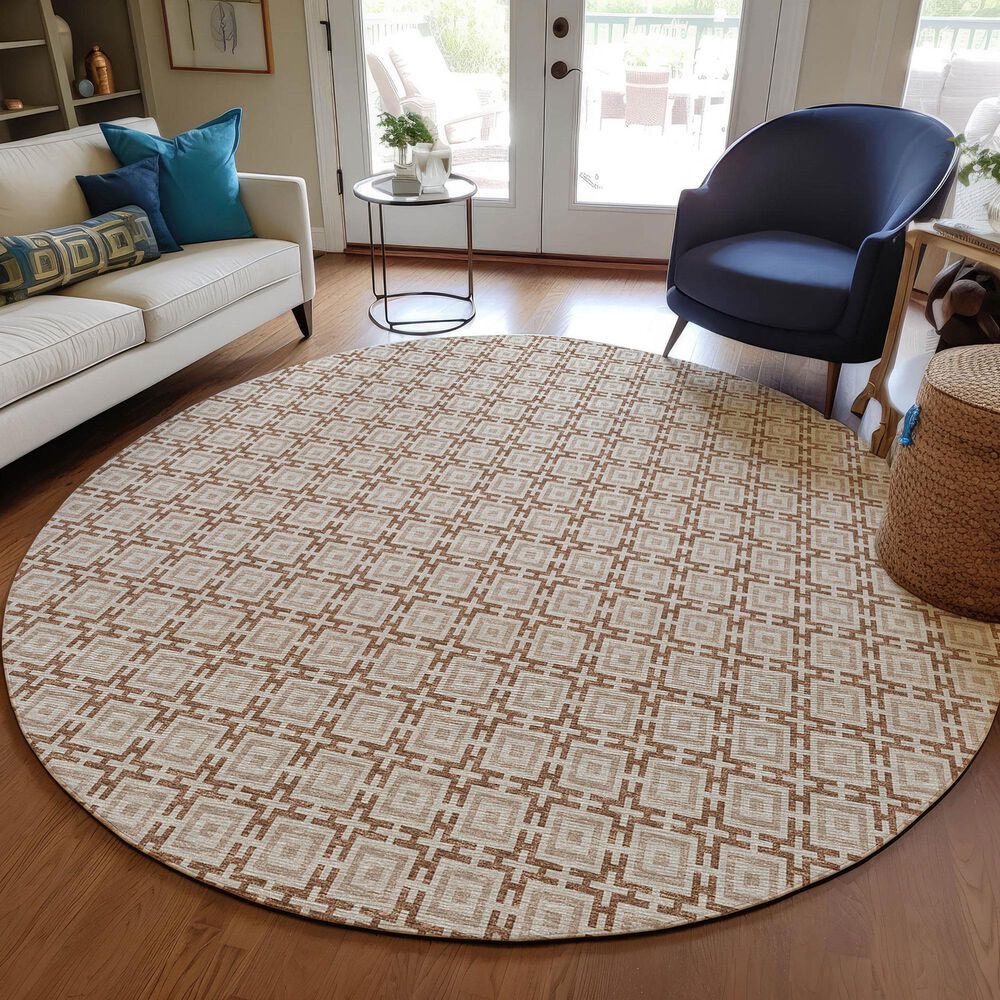 Dalyn Rug Company Marlo 8&#39; Round Taupe Indoor/Outdoor Area Rug, , large