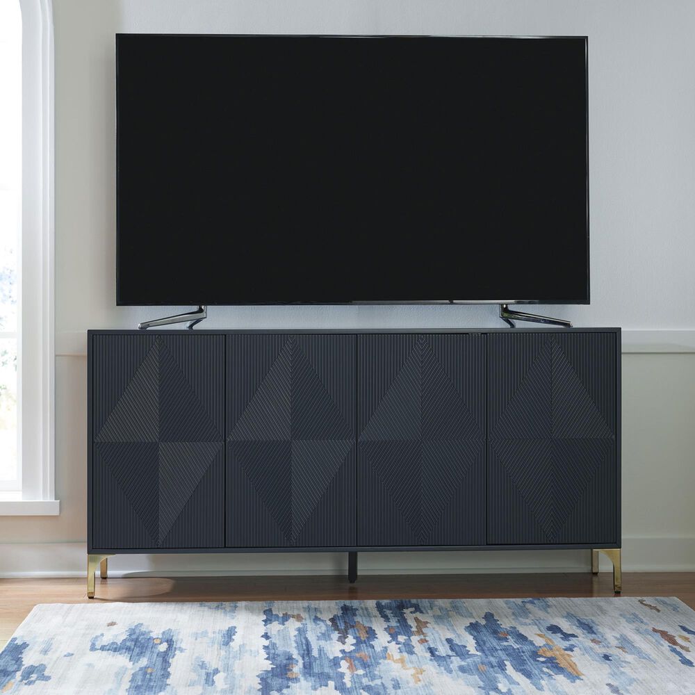 Ashley Loirwick Accent Cabinet in Dark Blue and Gold, , large