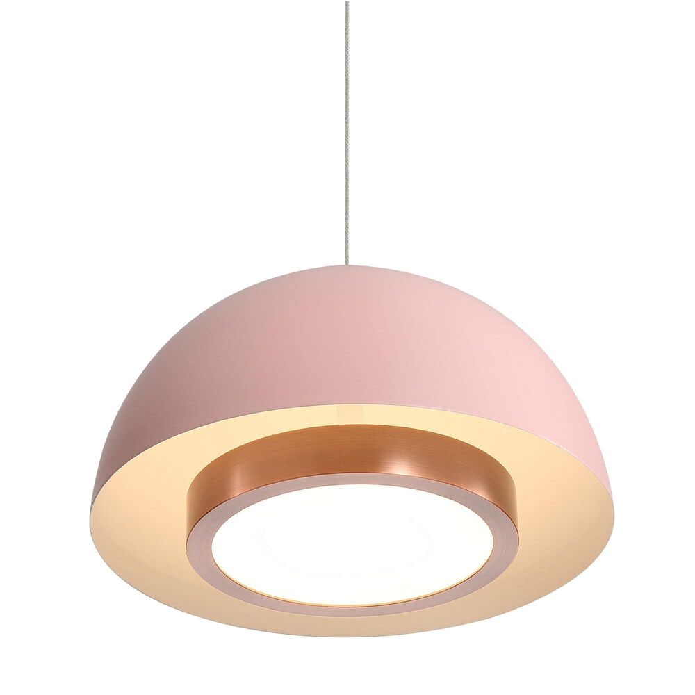 Golden Lighting Solsken 12" 1-Light Pendant in Dusty Rose, , large