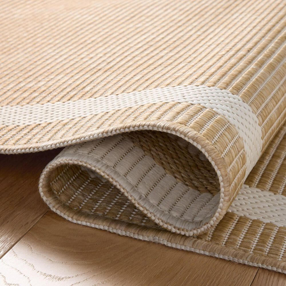 Loloi Easton Wheat and Ivory 2&#39;3&quot; x 3&#39;9&quot; Indoor/Outdoor Area Rug, , large