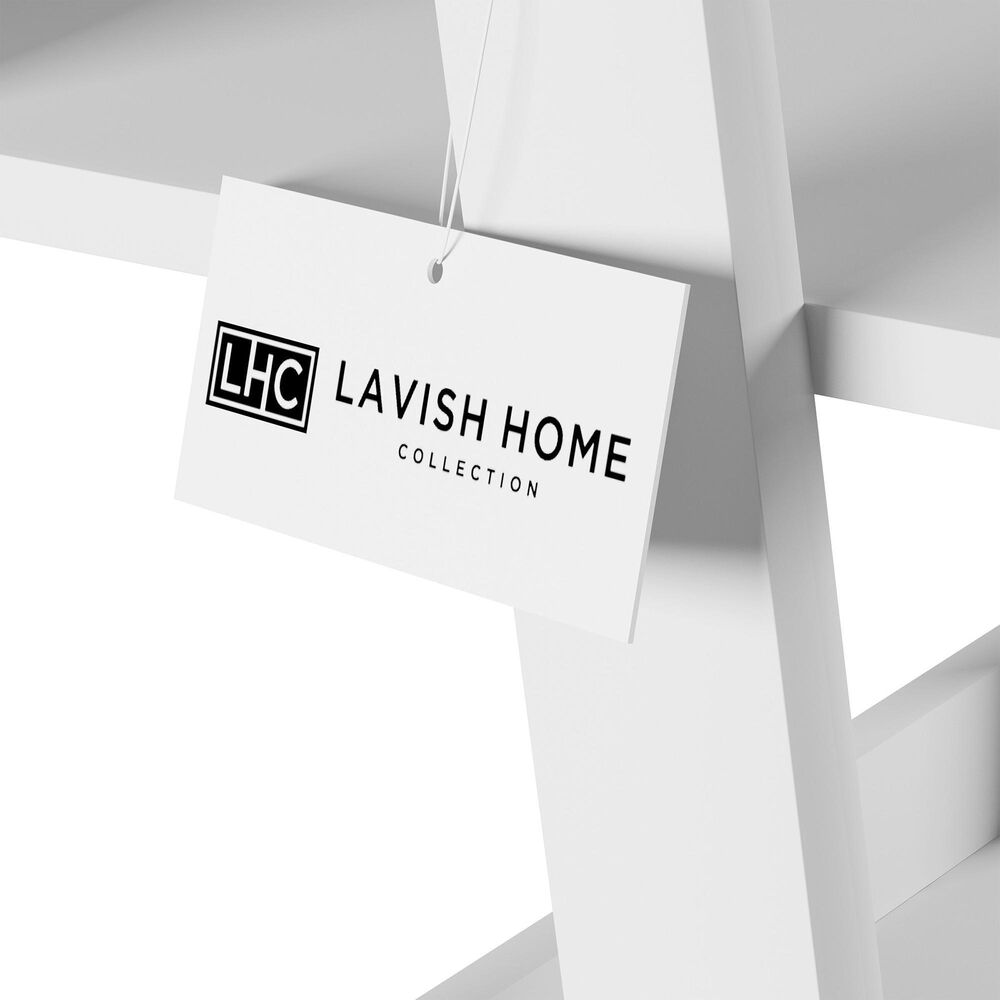 Timberlake Lavish Home 4-Shelf Ladder Bookcase in White, , large