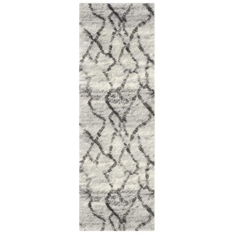 Safavieh Retro RET2144-7990 2"3" x 7" Light Grey and Black Runner, , large