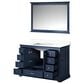 Lexora Home Dukes 48" Single Bathroom Vanity in Dark Grey with 2 cm White Quartz Top, Rectangular Sink and 46" Mirror, , large