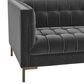 37B Isaac Channel Stitched Stationary Loveseat in Moonlight Gray Velvet, , large