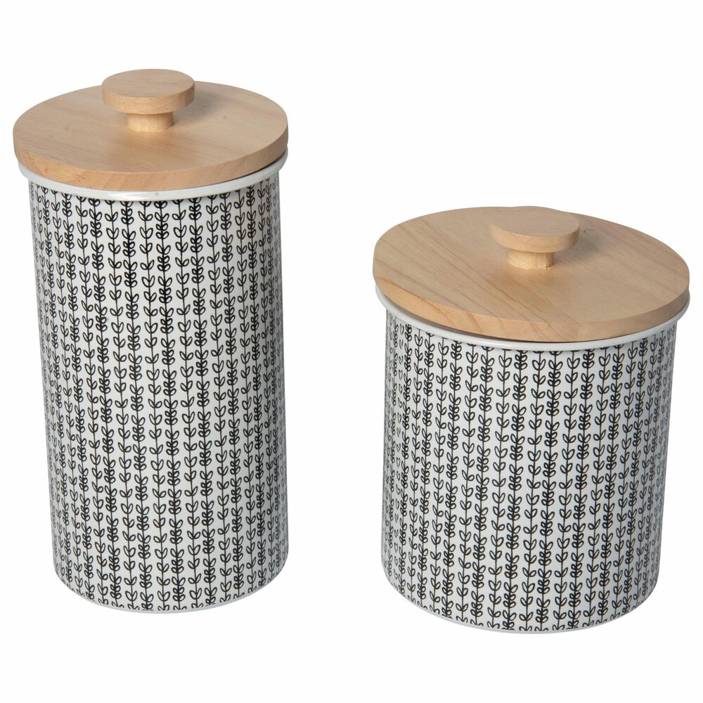 VIP Home and Garden Canister in White and Black (Set of 2), , large