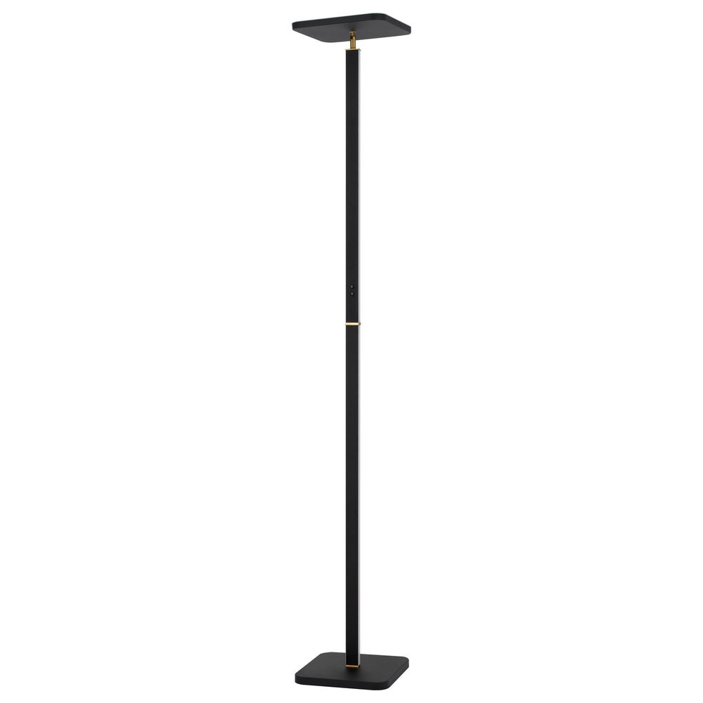Cal Lighting Stratos Torchiere Floor Lamp in Sand Black and Antique Brass, , large