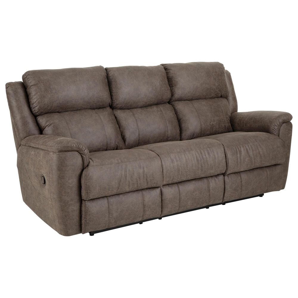 HomeStretch Milan Manual Reclining Sofa with Drop Down Table in Espresso, , large