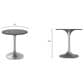 Leisuremod LeisureMod Verve Collection 27 Round Dining Table, Brushed Chrome Base with Cognac Brown MDF Top, , large