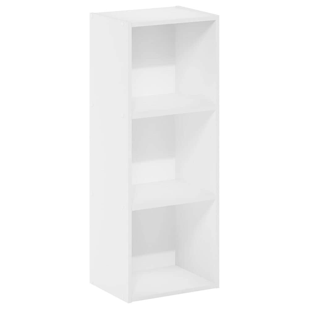 HOMLUX 3-Tier Open Shelf Bookcase in White, , large