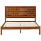 Walker Edison Cama Queen Platform Bed with Slatted Headboard in Brown, , large