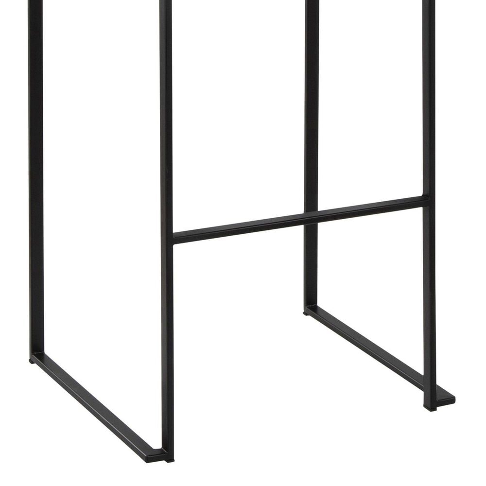 Lumisource Fuji Stackable Barstool with Brown Faux Leather Cushion in Black &#40;Set of 2&#41;, , large