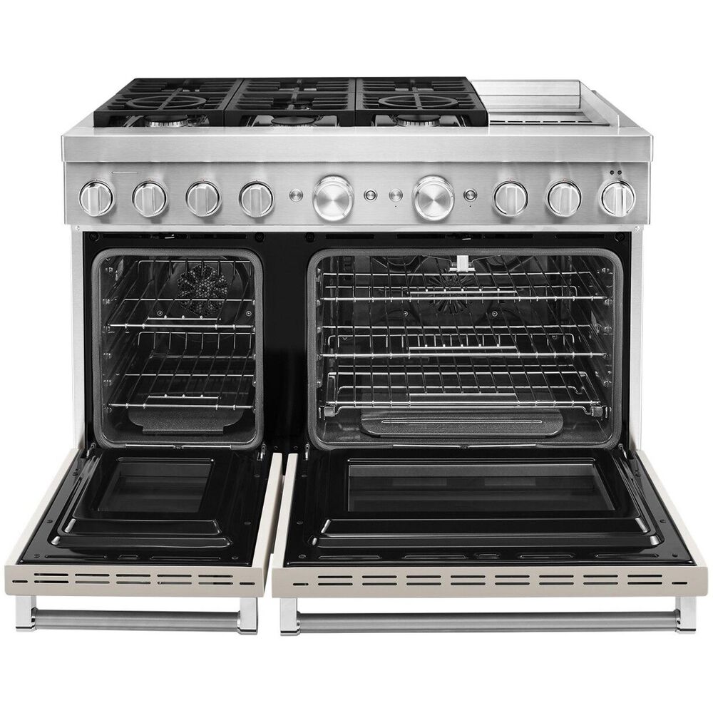 KitchenAid 48&quot; Professional Double Oven Dual Fuel Range in Matte Milkshake, , large