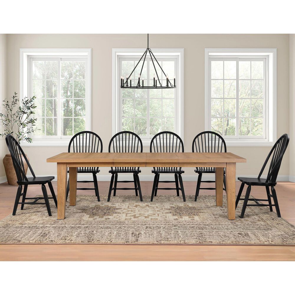 Crystal City Sommerset 7-Piece Rectangular Dining Set in Natural Oak and Black, , large