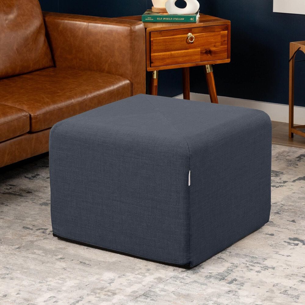 Jaxx Monroe Medium Ottoman in Denim, , large