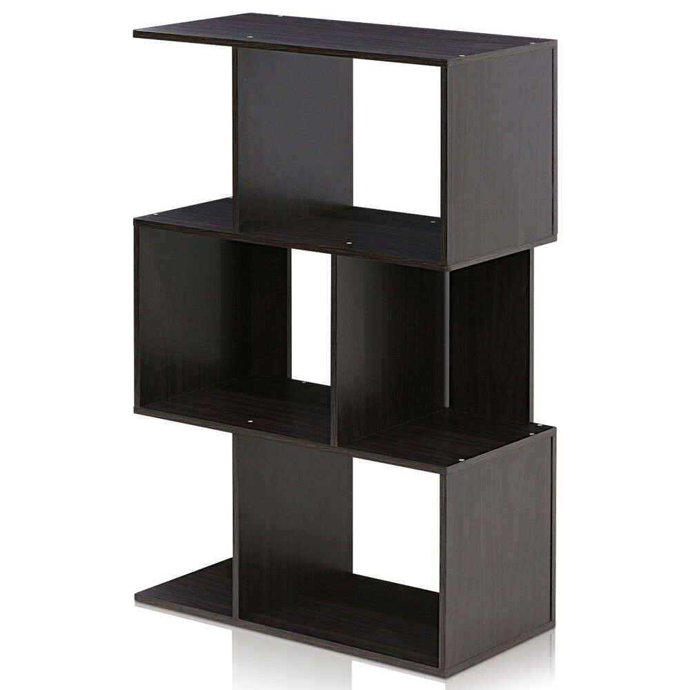 HOMLUX 3-Tier Open Shelf Bookshelf in Espresso, , large