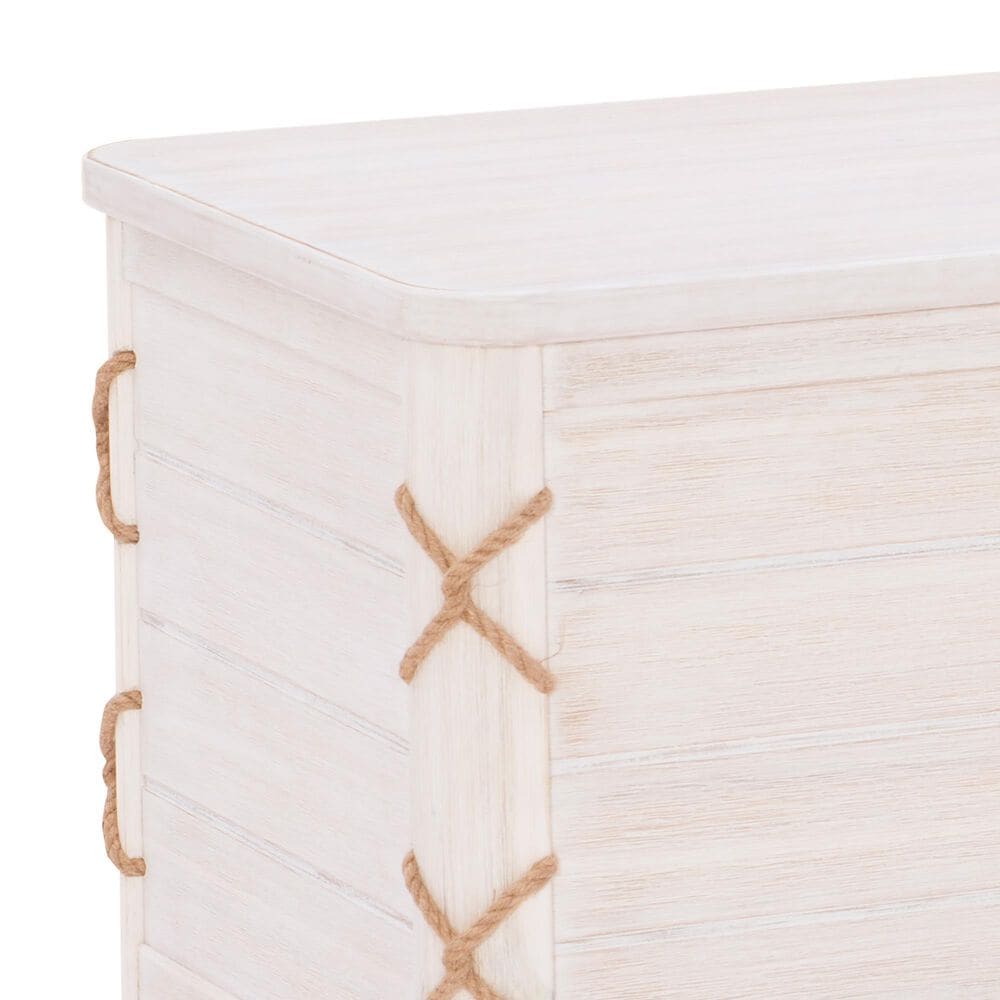 Linon Home Decor Brosnan Rope Cedar Chest in Whitewash, , large
