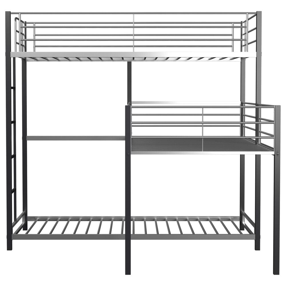 Furniture of America Hatch Twin Triple Bunk Bed in Sand Black and Silver, , large
