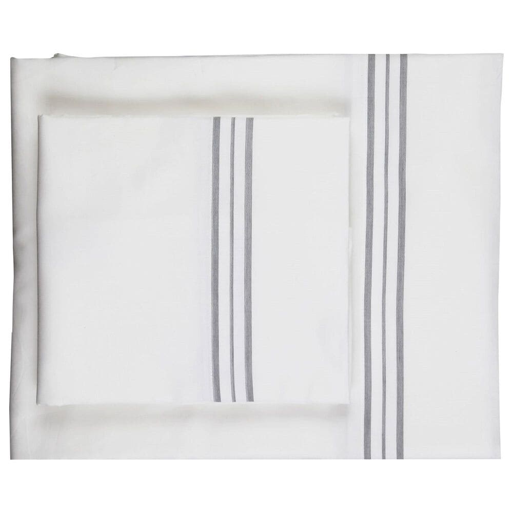 Ann Gish Art Of Home 2-Piece Standard Hem Stripe Pillowcases In White Grey, , large