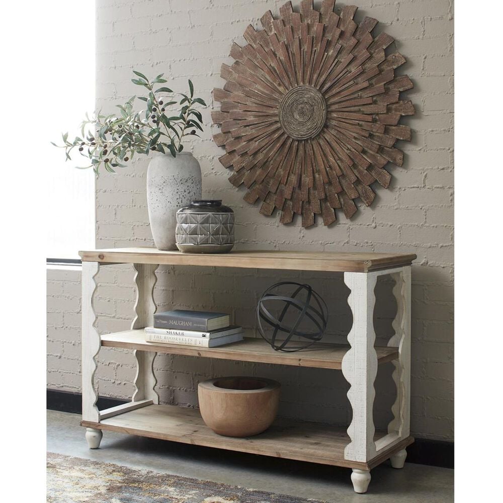 Signature Design by Ashley Alwyndale Console Table in Antique White and Brown, , large