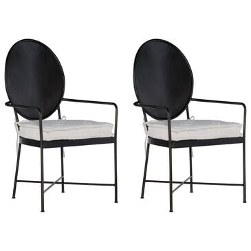 Hooker Furniture Ciao Bella Arm Chair with Tuscan White Cushion in Black (Set of 2), , large