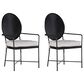 Hooker Furniture Ciao Bella Arm Chair with Tuscan White Cushion in Black (Set of 2), , large