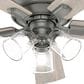 Hunter Crestfield 52" Remote Ceiling Fan with LED Lights in Matte Silver, , large