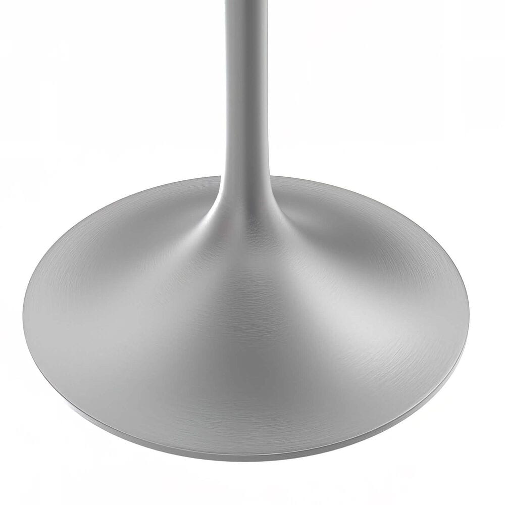 Leisuremod LeisureMod Verve Collection 36 Square Dining Table, Brushed Base with Laminated White Marbleized Top, , large