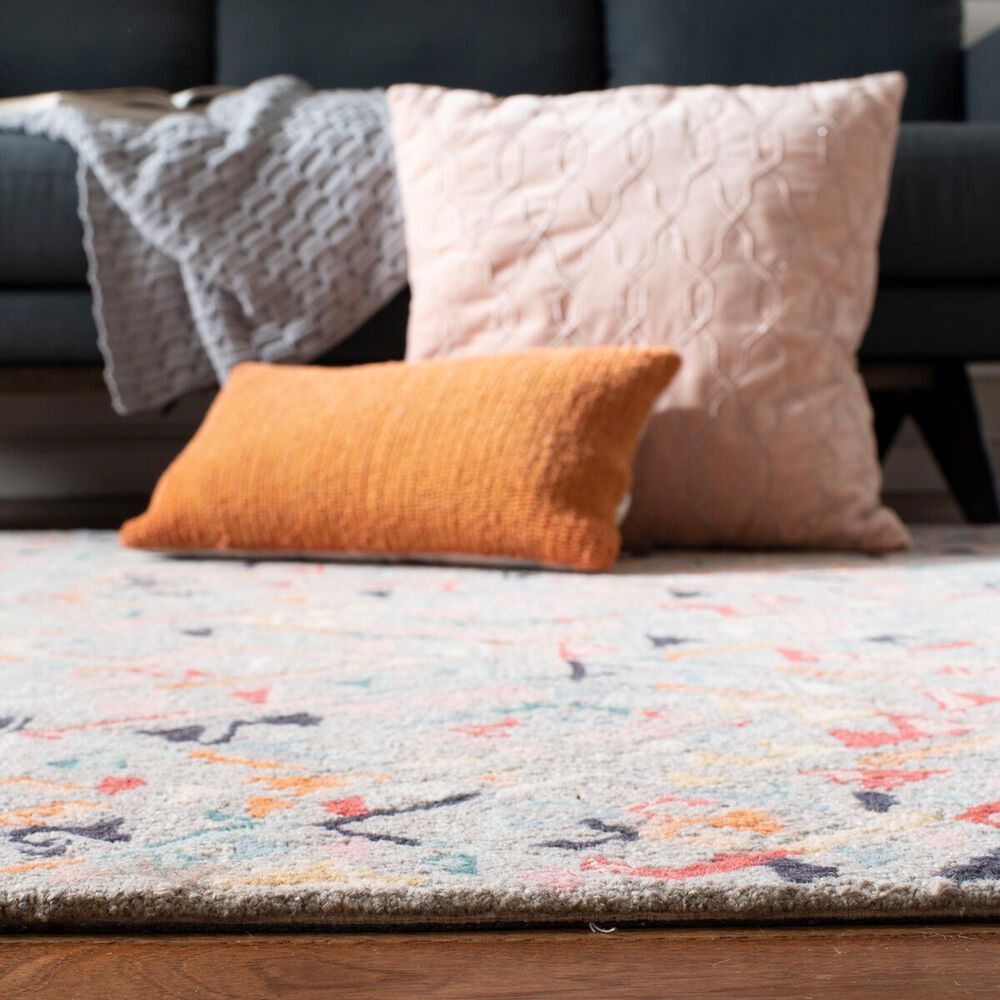 Safavieh Micro-Loop 2&#39;3&quot; x 7&#39; Gray and Pink Runner, , large