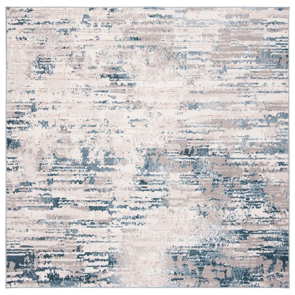 Safavieh Vogue VGE145A 6"7" Square Cream and Teal Area Rug, , large