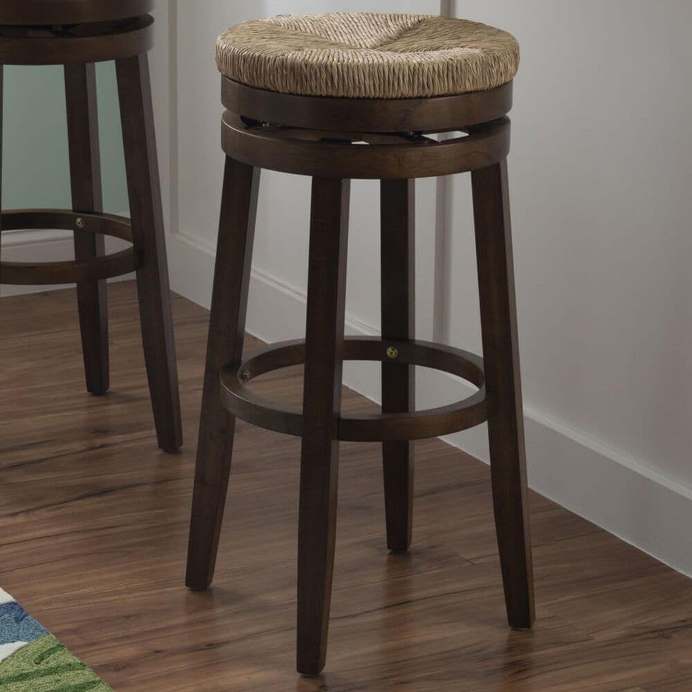 Parkerville Furniture Line Maya Swivel Bar Stool in Brown Walnut, , large