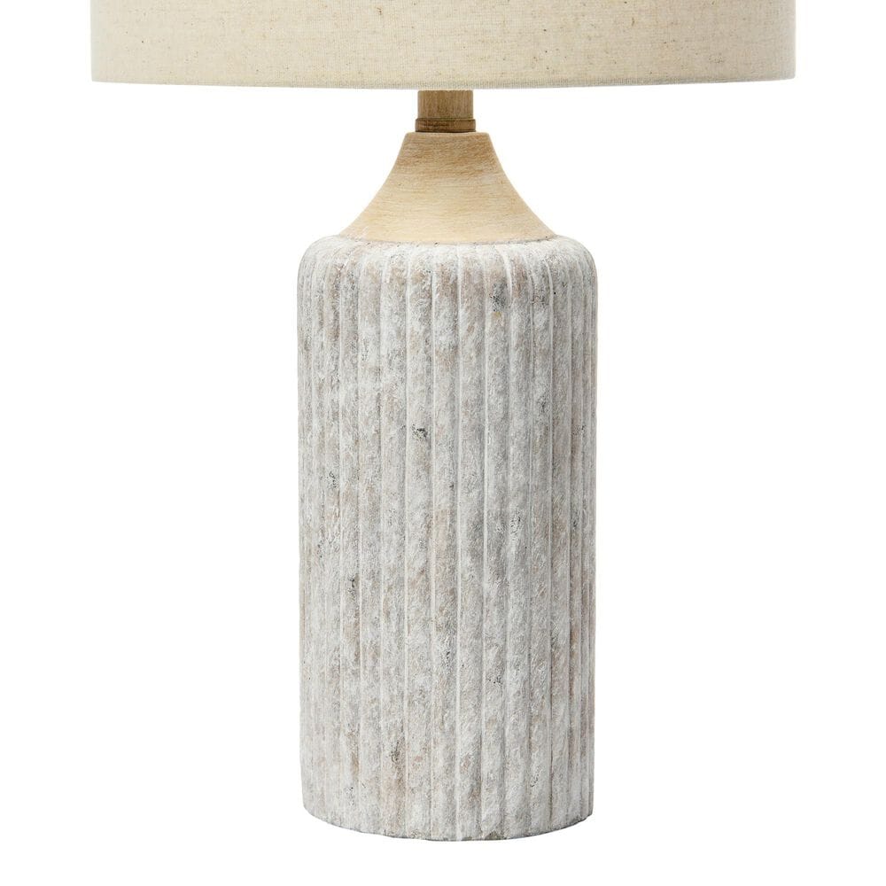 Creative Coop 12" Round Cement Desk Lamp in Cement Grey, , large