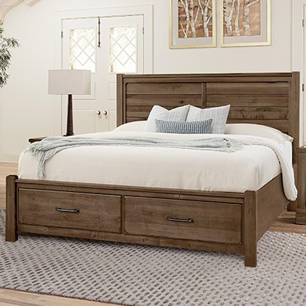 Viceray Collections Cool Rustic Queen Storage Bed in Mink, , large