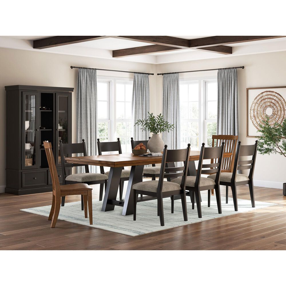 Ashley Greddinton 7-Piece Rectangular Extension Dining Set with Black Chairs in Medium Brown and Black, , large