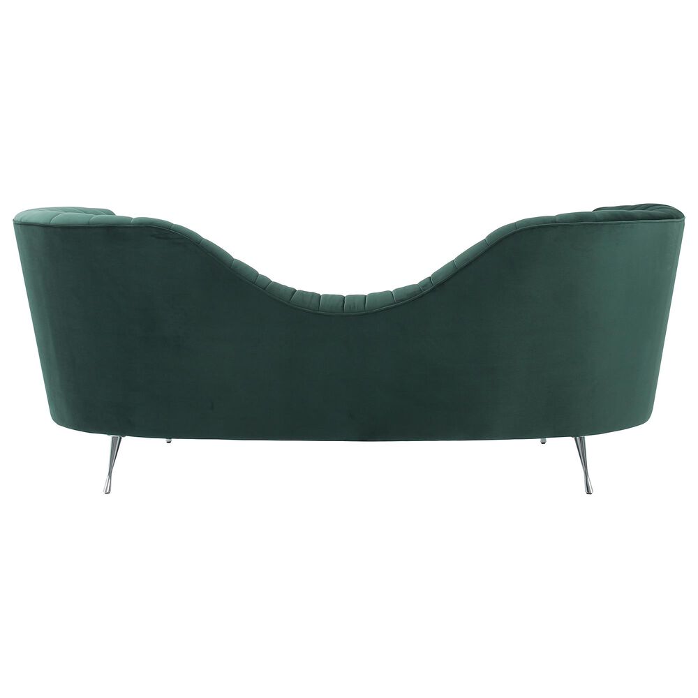 Tov Furniture Eva Velvet Sofa in Forest Green, , large