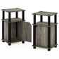HOMLUX 3-Tier End Table with Door in French Oak Grey and Black (Set of 2), , large