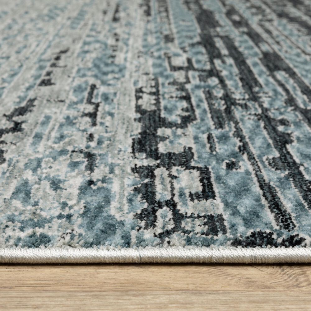 Oriental Weavers Echo Blue and Beige 6&#39;7&quot; x 9&#39;6&quot; Area Rug, , large