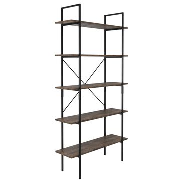Timberlake Hastings Home Industrial 5-Tier Bookcase in Brown and Black , , large