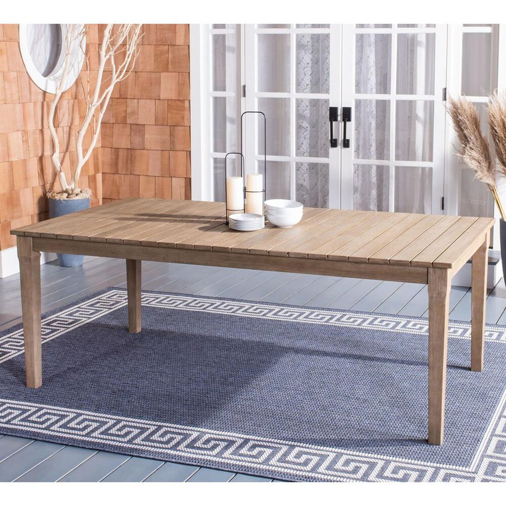 Safavieh Dominica Patio Outdoor Dining Table in Natural, , large