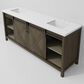 Lexora Home Marsyas 80" Double Bathroom Vanity in Rustic Brown with 2 cm White Cultured Marble Top and Rectangular Sinks, , large