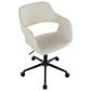 Lumisource Margarite Task Chair with Cream Faux Leather Cushion in Black, , large