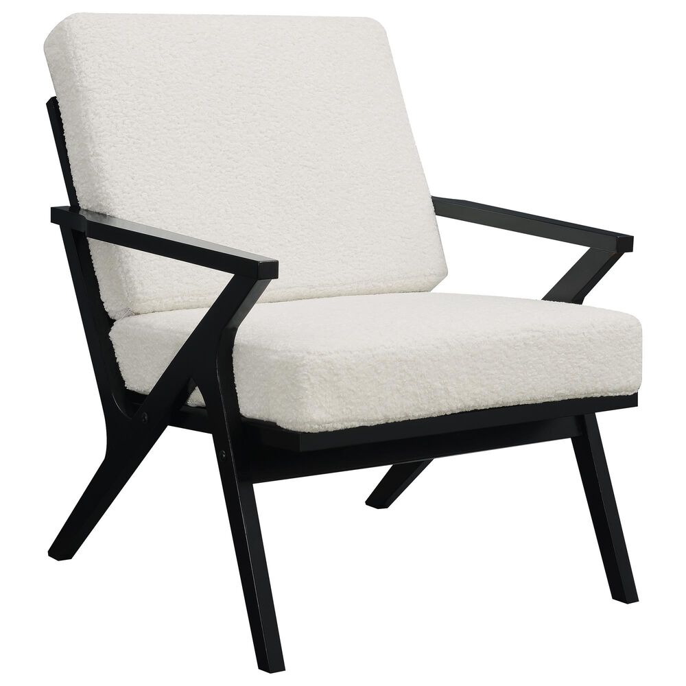 Accentric Approach Chair in White Faux Sheep Skin, , large