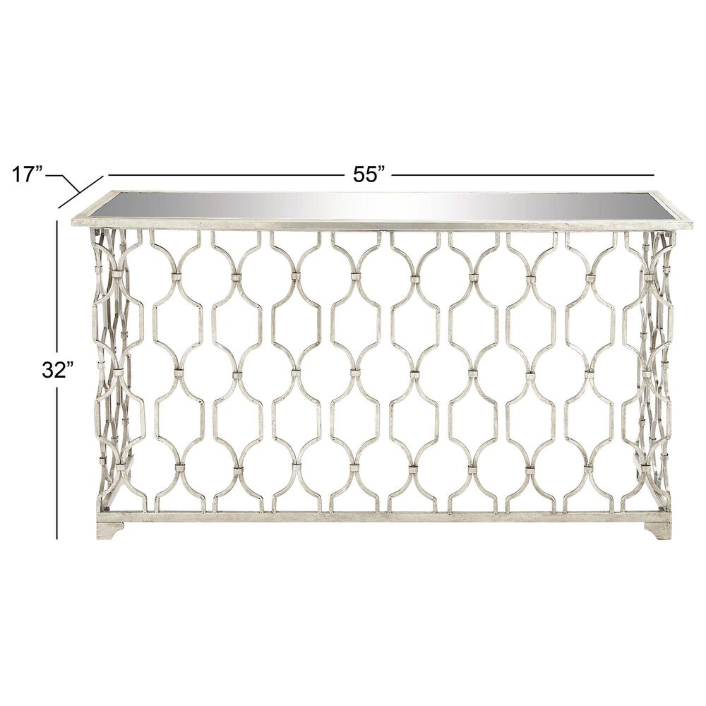 Maple and Jade Frame Console Table in Silver, , large