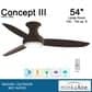 Minka-Aire Concept III 54" Ceiling Fan with LED Light in Oil Rubbed Bronze, , large