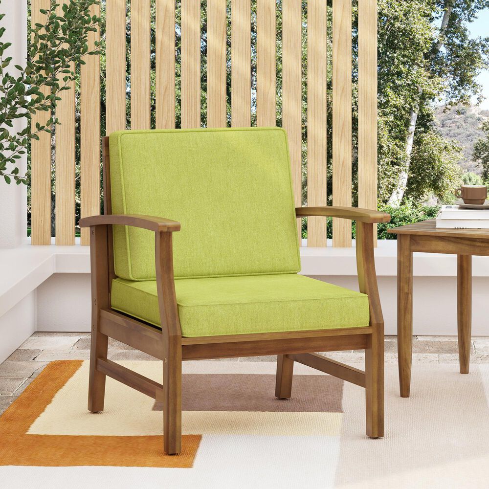 Hearth and Haven Perla Patio Club Chair with Cushions in Green, , large