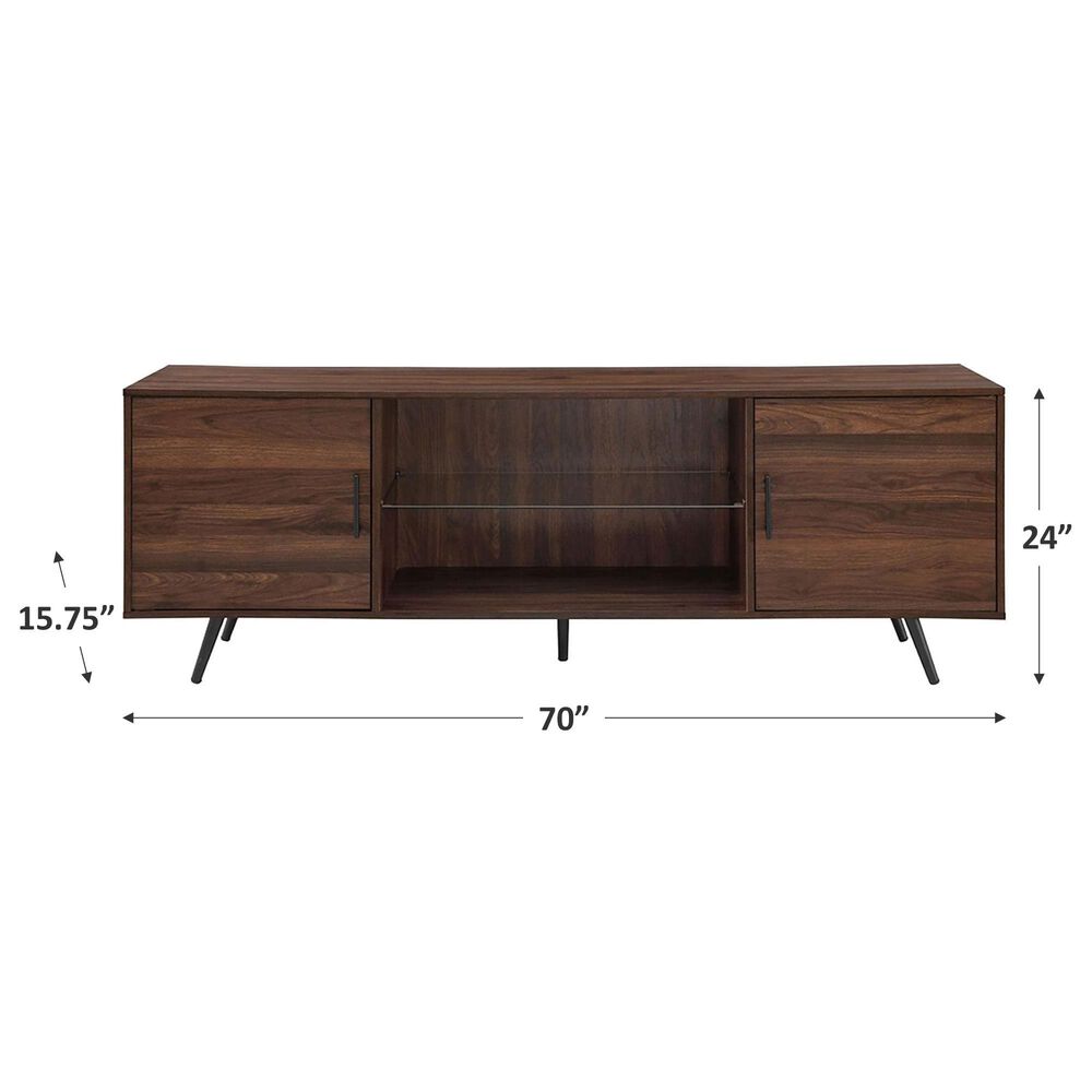 Walker Edison Nora 70&quot; 2-Door TV Console in Dark Walnut, , large