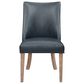 Linon Home Decor Adler Side Chair with Navy Faux Leather Cushion in Natural, , large